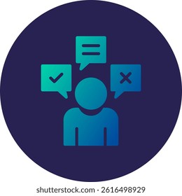 Expression Glyph Circle Gradient Icon