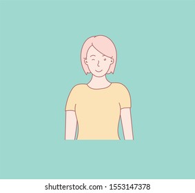 expression of good human emotions. Hand drawn style vector design illustration. Vector design style for website, brochure, newspaper.