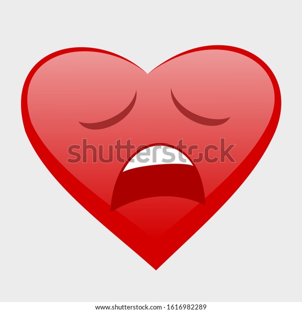 Expression Heart Crying Emoticon Love Symbol Stock Vector (Royalty Free ...