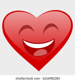 Expression of heart is pleading. Emoticon. Love symbol. Cartoon design elements for Valentine's Day greeting cards, printed t-shirts, icons, logos, labels, stickers