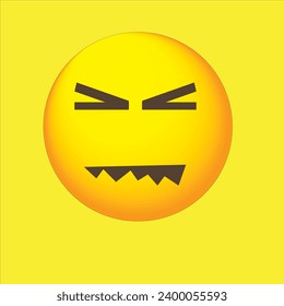 expression of holding back tears on a yellow background
