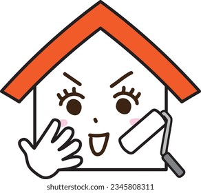 The expression of a house that happily repairs the outer wall