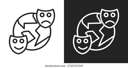 Expression Icon In Black And White Line Style