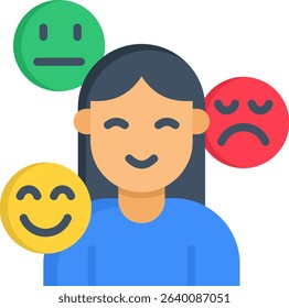 Expression Icon Flat Vector Illustration