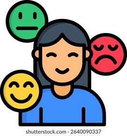 Expression Icon Lineal Color Vector Illustration