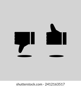 Expression icon of a thumbs up showing approval or condescension.