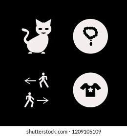 expression icon. expression vector icons set t shirt star, necklace, black cat and man walk