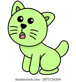the expression of the kitten begging for food doodle kawaii. doodle icon image. cartoon character cute doodle draw