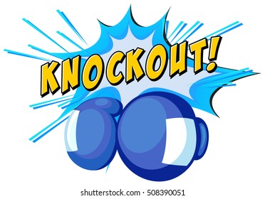 Expression Knockout And Boxing Gloves Illustration