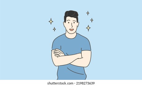 EXPRESIÓN HOMBRE CONFIANZA. Esta imagen es adecuada para la ilustración de un hombre que tiene confianza