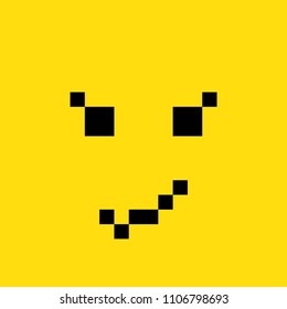 expression of mockery and distrust emoticon for internet applications, editable vector