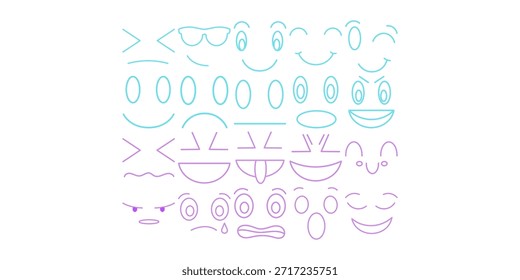 Conjunto de decoración de línea de neón de expresión