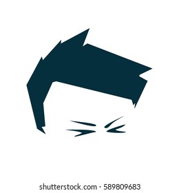expression on face. The silhouette Minimalistic Icon