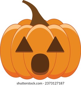 Expresión de calabaza de Halloween naranja. Emoticon para el evento de otoño y vacaciones en formato vectorial