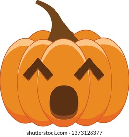 Expresión de calabaza de Halloween naranja. Emoticon para el evento de otoño y vacaciones en formato vectorial