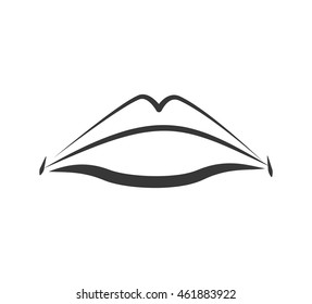 Expression and part of body concept represented by lips icon. Isolated and flat illustration