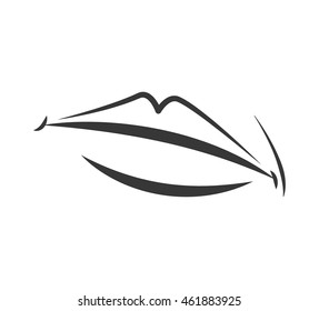 Expression and part of body concept represented by lips icon. Isolated and flat illustration