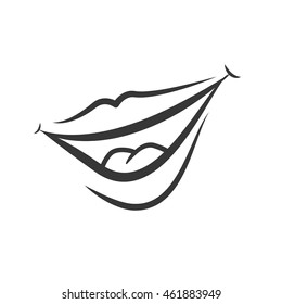 Expression and part of body concept represented by mouth and smile icon. Isolated and flat illustration