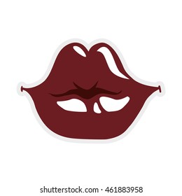 Expression and part of body concept represented by lips icon. Isolated and flat illustration