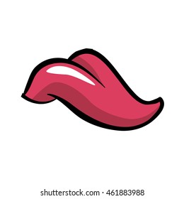Expression and part of body concept represented by tongue icon. Isolated and flat illustration