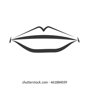 Expression and part of body concept represented by lips icon. Isolated and flat illustration