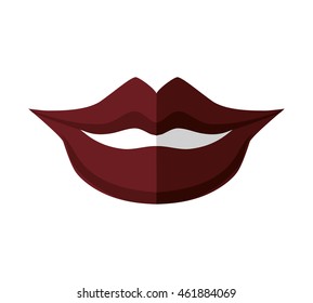 Expression and part of body concept represented by mouth and smile icon. Isolated and flat illustration