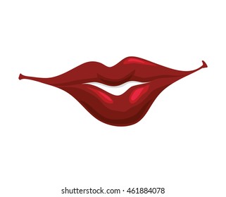 Expression and part of body concept represented by mouth icon. Isolated and flat illustration