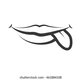 Expression and part of body concept represented by mouth and smile icon. Isolated and flat illustration