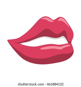 Expression and part of body concept represented by lips icon. Isolated and flat illustration