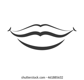Expression and part of body concept represented by lips icon. Isolated and flat illustration