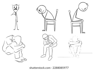 expresión de tristeza con vetas en blanco y negro