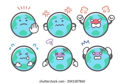 Expression set of Earth's emotions 