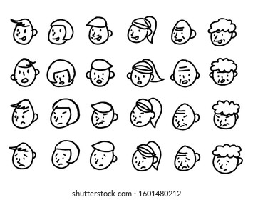 Expression set of various people