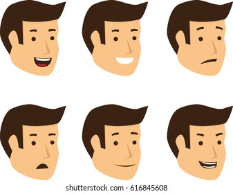 Expression Set Of Young Male Face