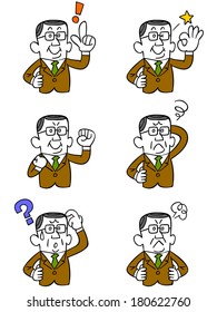 Expression of six business people