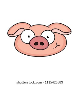 the expression of a smiling pig cartoon