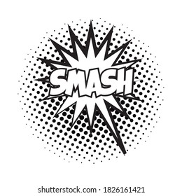 expression splash with smash word pop art line style vector illustration design