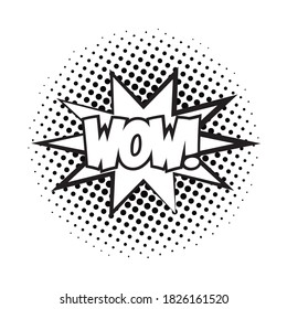 expression splash with wow word pop art line style vector illustration design