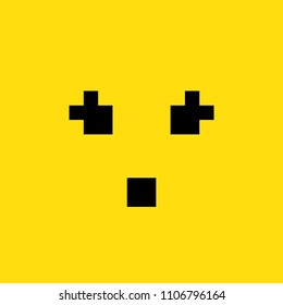 expression of surprise emoticon for internet applications, editable vector