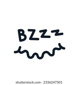 Expression text bzzz logo icon sign Smile emblem Doodle design