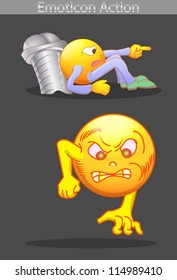 expression of two emoticon in angry and sad face