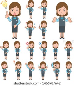 Expression variation set of women working in the office