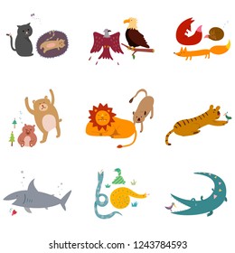Expression of various animals