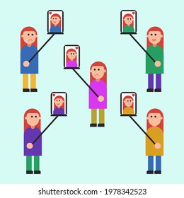 Expression what is seen on social media maybe is a lie, not reality user illustration - vector