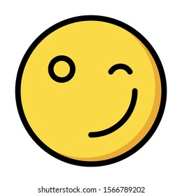 expression wink emoticon vector icon