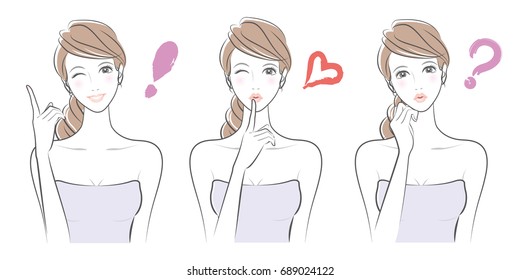 Expression of the woman