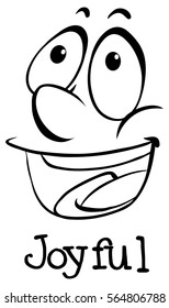 Expression wordcard for joyful illustration