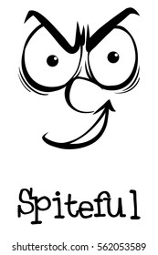 Expression wordcard for spiteful illustration
