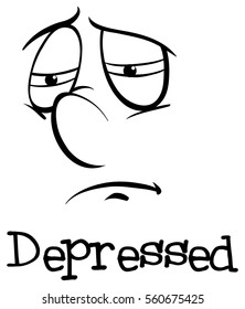 Expression wordcard for word depressed illustration