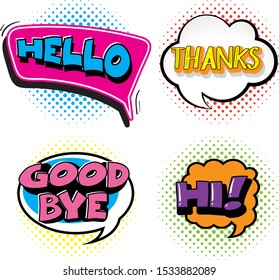 Expression words design for four words illustration